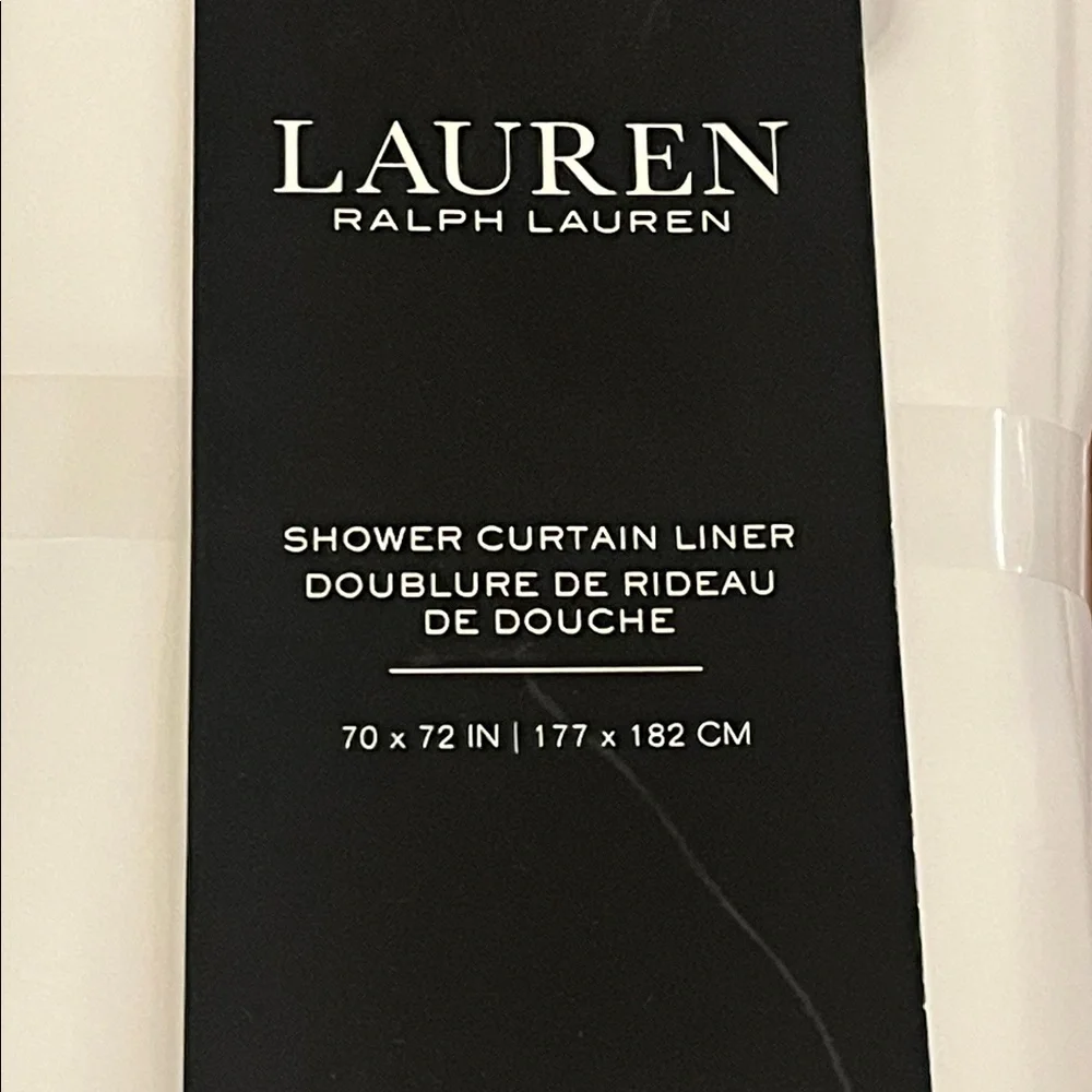 Ralph Lauren Shower Curtain Liner 70”x72” new Hotel Weight Magnetic Weighted Hem